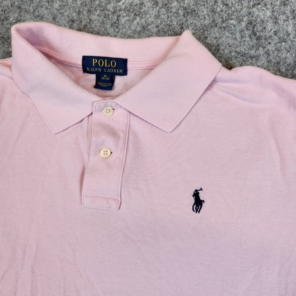 Polo Ralph Lauren Basic Mesh‎ Shirt Kids XL 18-20 Pink Short Sleeve Mesh Pony